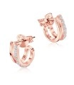 Double Curved With CZ Stone Silver Ear Stud STS-5318